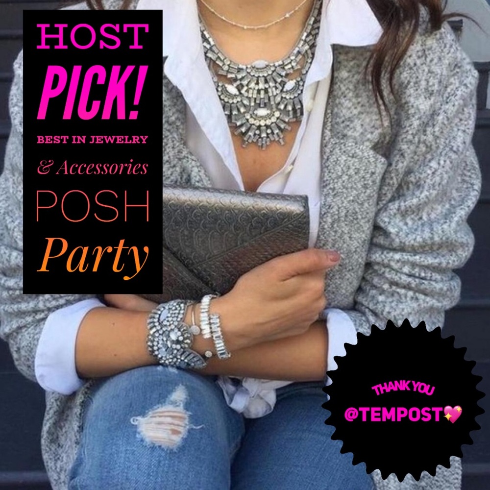Stella & Dot | Gorgeous Gala Gray & Crystal Statement Bracelet Retired - Picture 3 of 8